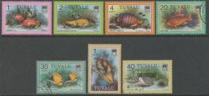 TUVALU Sc#96//O13 1979-81 Colorful Fish Part Set Mint LH and Used