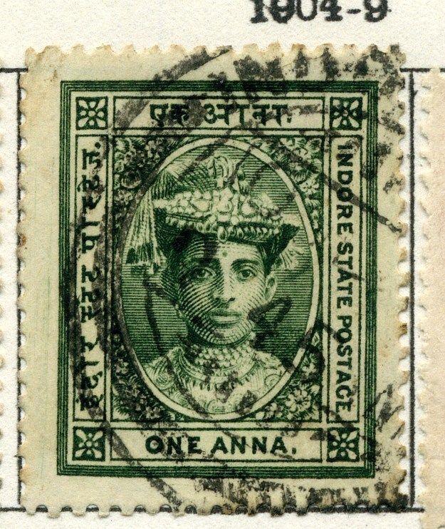 INDIA  INDORE 1904-9 early issue fine used 1a. value