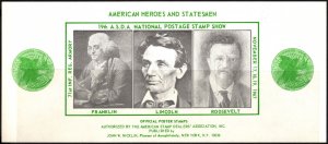 1967 US Poster Stamp 19th A.S.D.A. National Postage Stamp Show Heroes & Statemen