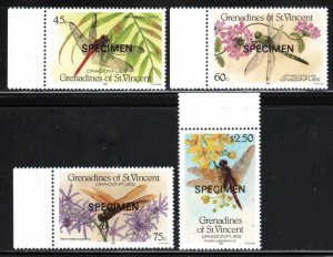 St. Vincent Grenadines #546-49 ~ Cplt Set 4 Specimen ~Dragonflies ~ MNH, 1986