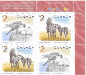 Canada 1691-92  1997  block 4  VF  Mint nh