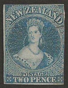 New Zealand 8  1858  2 pence  vf used