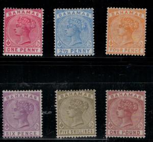 Bahamas 1884-90 SC 27-32 Set LH CV$ 482.50 - Certificate for 32