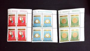 Vatican City  Scott # 592-594 MNH Complete Set Blocks of 4(1976)