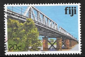 Fiji 418i: 20c Rewa Bridge, Nausori, imprinted 1990, used, VF