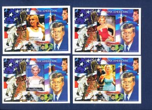 MADAGASCAR - four MNH S/S -  Marilyn Monroe, Kennedy, Space - 1999