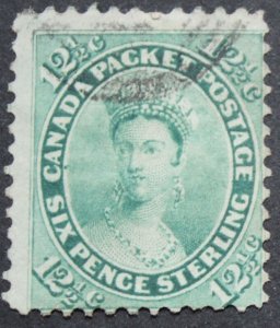 Canada 1859 QV Twelve and a Half Cents SG 40 used