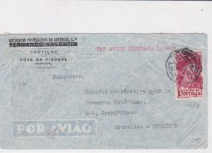 portugal 1945 air mail stamps cover ref 19384