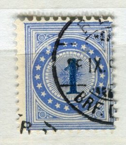 SWITZERLAND; 1878-80 early classic Postage Due issue used Shade of 1c. value