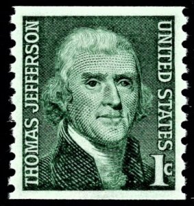 US 1299 MNH VF 1 Cent Thomas Jefferson Coil