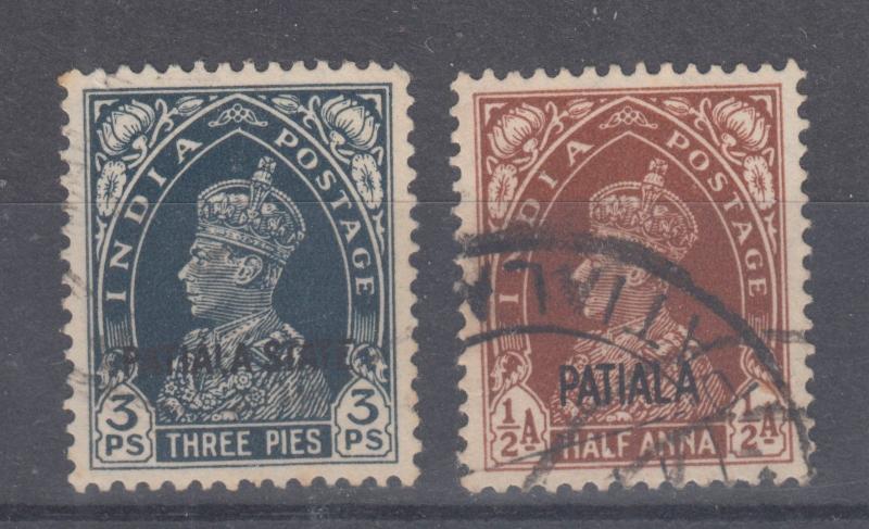 India, Patiala Sc 80, 99 used 1938 & 1943 KGVI (10)