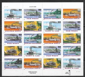 U.S. Full Sheet Sc.# 3091 / 3095 Riverboats MNH L73