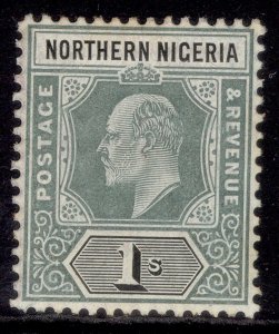 NORTHERN NIGERIA EDVII SG26a, 1s green & black, LH MINT. Cat £22. CHALKY