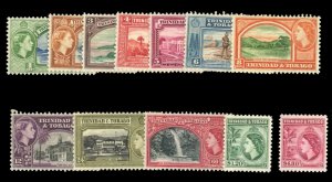 Trinidad and Tobago #72-83 Cat$42.55, 1953 QEII, complete set, never hinged