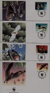 Samoa 827-30 FDC WWF-93/Bats