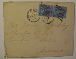 GREAT BRITAIN 1900 2 1/2 D PAIR TO US