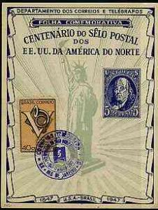 Brazil 1947 North American Postal Centenary commemorative...