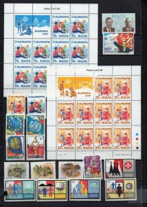 MALTA 1989 SET OF 17 STAMPS & 2 SHEETS OF 10 STAMPS MNH