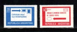 ARGENTINA #1201,1203 1978 CORRECT POSITIONING OF STAMPS MINT VF LH O.G