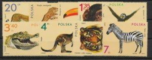 POLAND SG2147/55 1972 ZOO ANIMALS SET MNH