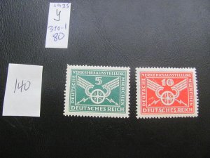 Germany 1925 MNH SC 345-346Y  SET XF 54 EUROS (140)