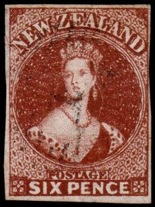 New Zealand Scott 14 (1863) Used VF, CV $115.00 M