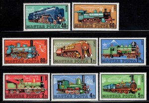 Hungary #2123-30 ~ Cplt Set 8 ~ Rail Road Trains Locomotives ~ Uused, HMR (1972)