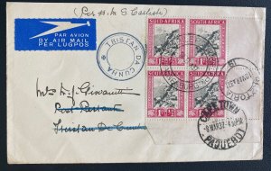 1937 Johannesburg South Africa Paqueboat Cover To Tristan Da Cunha Via Pretoria