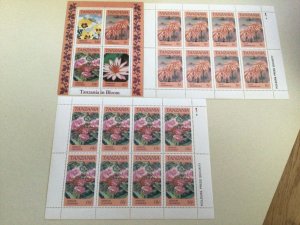 Tanzania in Bloom Flowers mint never hinged stamps sheets Ref R49085