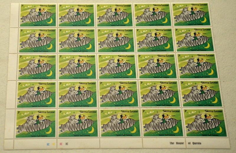 6 Sierra Leone DISNEY Space Ark Fantasy Topical Stamps Postage Blocks MINT NH