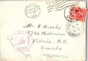 Canada Soldier's Free Mail 1916 Field Post Office T.56 Division Train 2, Cana...