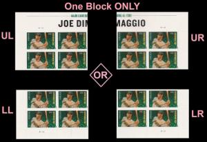 US 4697 Major League Baseball Joe Dimaggio forever plate block MNH 2012