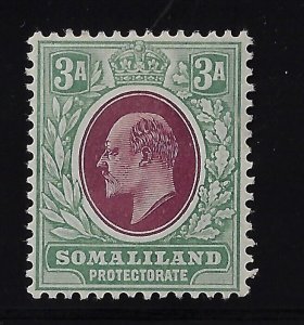 Somaliland Prot. KEVII sg49a/Sc44 chalky paper MH, VF.1905, wmk. MCCA.   (c794a