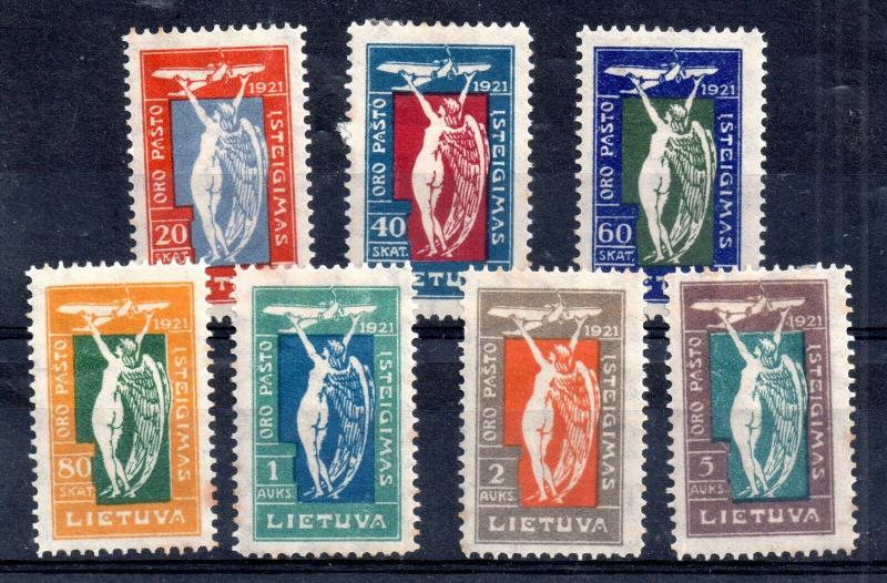 Lithuania 1921 Air Mail mint MH set #109-115 WS12077