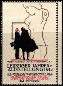 1913 Germany Poster Stamp Leipzig Annual Building Exhibition Association