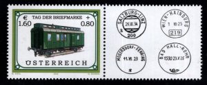 Austria Scott B372 MNH** 1919 Mail Car Stamp postmark label position variable