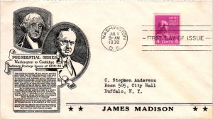 #808 James Madison Prexie Presidential – Anderson Cachet Addressed to Ander...