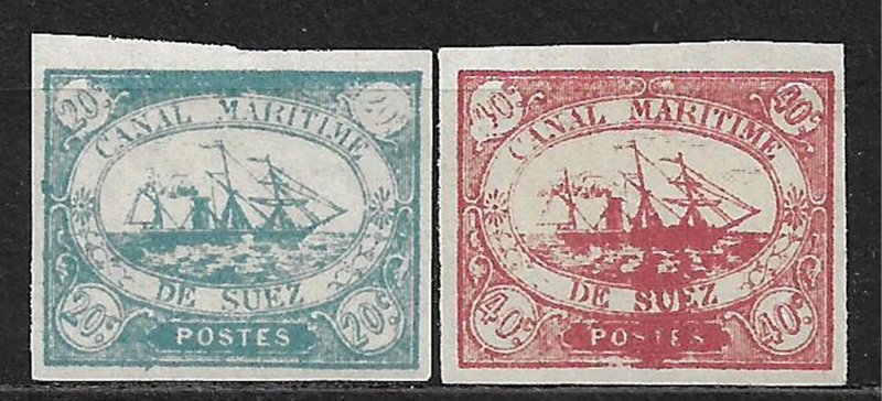 COLLECTION LOT OF 2 SUEZ CHANNEL 1868 STAMPS MNH