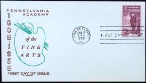 U.S. Used Stamp Scott #1064 Penn Acad of Arts First Day Cover. Unaddressed.