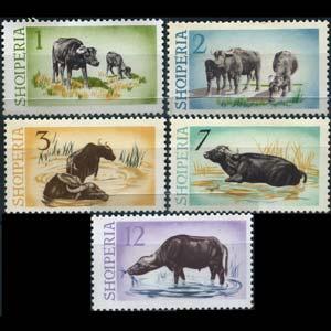 ALBANIA 1965 - Scott# 796-800 Buffalo Set of 5 LH