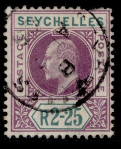 SEYCHELLES EDVII SG56, 2r 25c purple & green, FINE USED. Cat £90. CDS