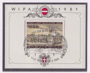 Austria #B345  cancelled 1981 WIPA '81  Vienna sheet Heroes` square