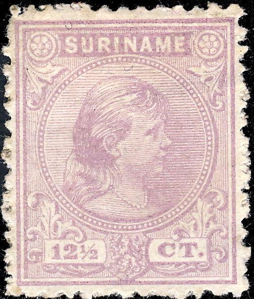 SURINAM - 1893 - Mi.30 12 1/2c violet Mint Hinged