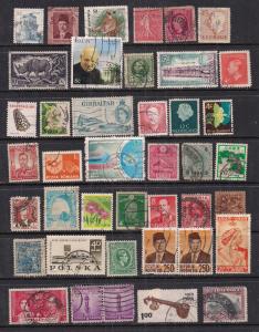 World Mixed Selection of 41 used stamps Various Countries-1096