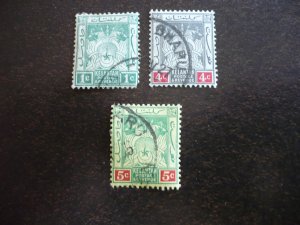Stamps - Malaya Kelantan - Scott# 14,19,20 - Used Partial Set of 3 Stamps