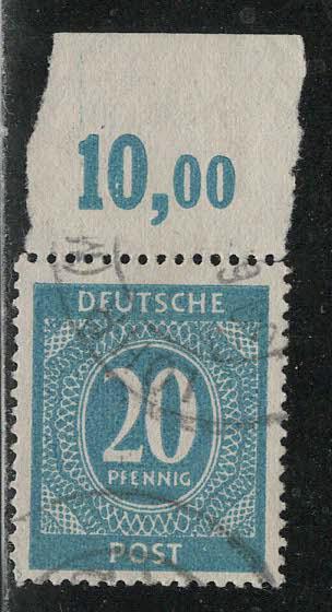 Germany AM Post Scott # 543, used, variation plate print
