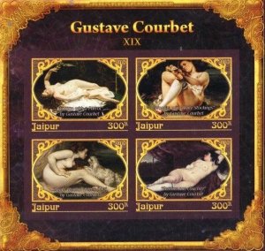 Jaipur MNH S/S Gustave Courbet Nude Art 2017
