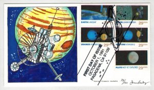 HANDPAINTED ALLOVER PSALAY CACHET SPACE SET OF 5 PLANETSSTAMPS EARTH TO PLUTO