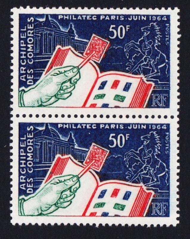 Comoro Is. 'Philatec' International Philatelic Exhibition 1v vert pair SG#41