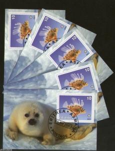 Eritrea 2001 Seal Fish Marine Life & Mammals Animals M/s Cancelled x 5 # 54